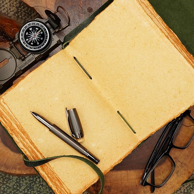 LUXEORIA Tree Of Life Leather Journal for Women and Men, Handcrafted Leather Journal for Writing Womens, Sketchbook, Travel Diary with Unlined Deckle Paper, Mint Green 5x7