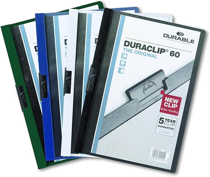 Durable Report Cover with DURACLIP, Letter-Size, Holds Up to 60 Pages, Clear Cover/Light Blue, 25 per Box (221406BX)