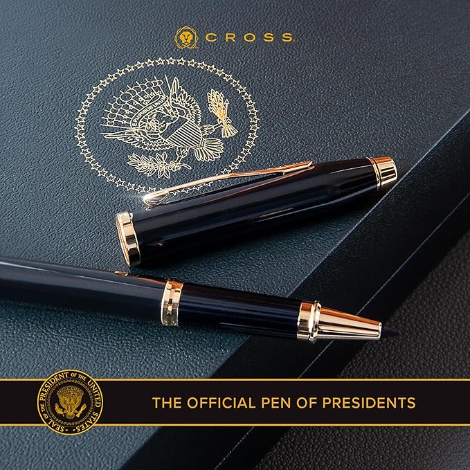 Cross Century II Refillable Ballpoint Pen Presented in a Luxury Gift Box - Medium Point, Black Ink, Black & Gold