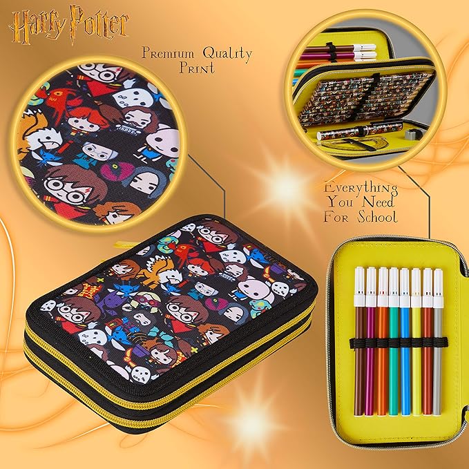 Harry Potter Pencil Case for Girls Boys, Stationery Set School Supplies, Wand Secret Light Pen