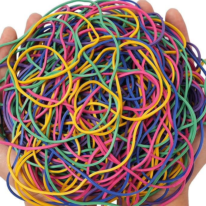 YOUOWO Rubber Bands Size #117A Multicolour 200g Strong Large Big Elastic Bands for Office Supplies Trash Cans File Folders Litter Box (7" x 1/16")