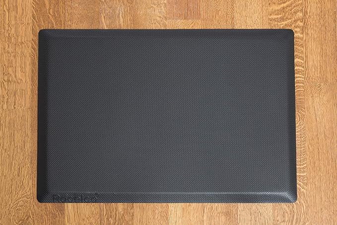 Rocelco 40" Large Height Adjustable Standing Desk Converter with Anti Fatigue Mat BUNDLE - Tall Quick Sit Stand Up Computer Workstation Riser - Retractable Keyboard Tray - Black (R DADRB-40-MAFM)