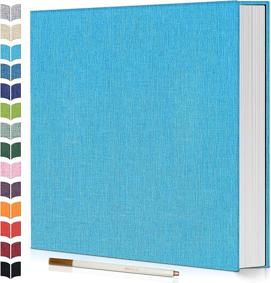 Photo Album Self Adhesive Scrapbook,120 Pages Large Photo Book for 4x6,5x7,8x10 Pictures,DIY Album for Baby Wedding Family Travel Birthday,with Metallic Pen and Scraper