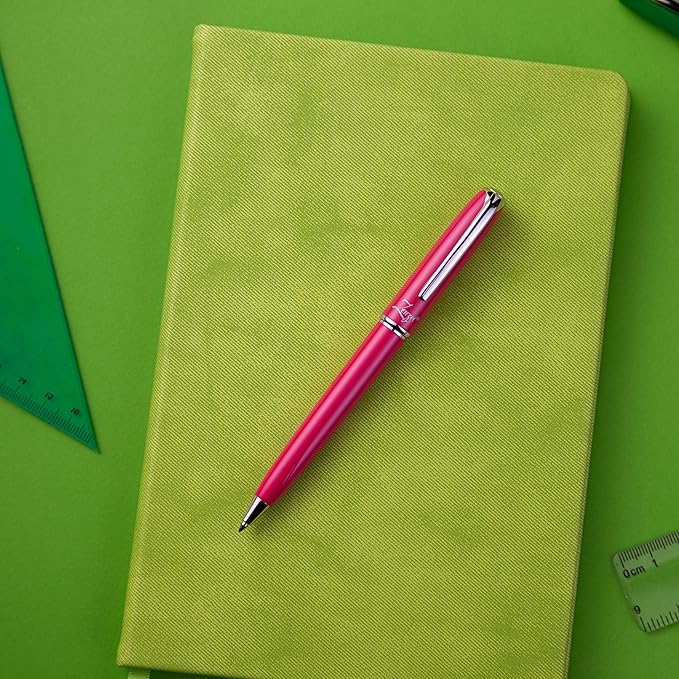 ZenZoi Pink Ballpoint Pen – Refillable, Luxury Pen for Women, Men. Smooth Writing Premium Schmidt Ink Refills. Fancy, High End Pen Gift Set. Retractable, Professional, Journaling pen