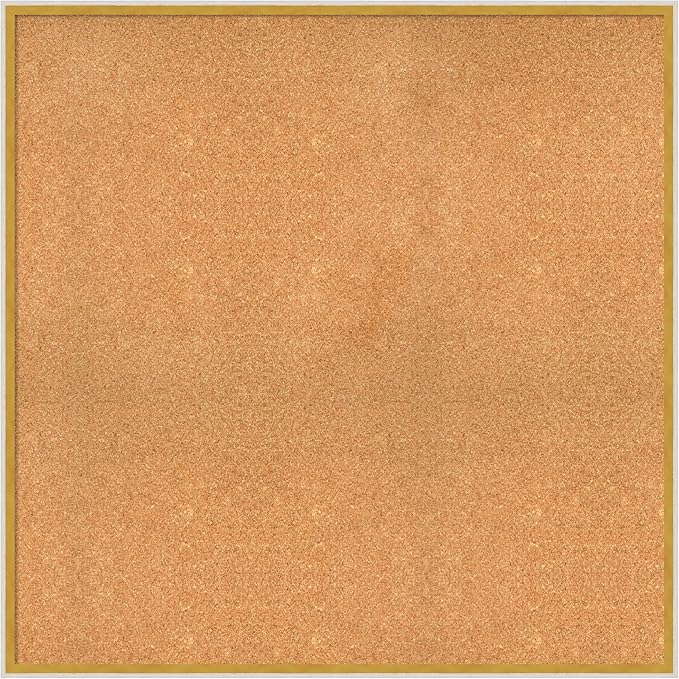 Amanti Art Natural Cork Board for Wall, 37x37 Vision Board with White Frame, Oversize Corkboard Office Decor for Home Organization, Modern Corkboard Pinboard to Display Items for Home Organization in