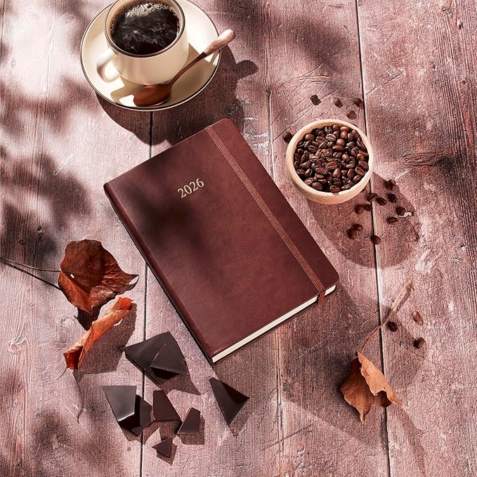 Wykeham's Executive 2026 Daily Journal Planner – US Public Holidays & Format – Customization Available (Conker, 8.5"×5.5")