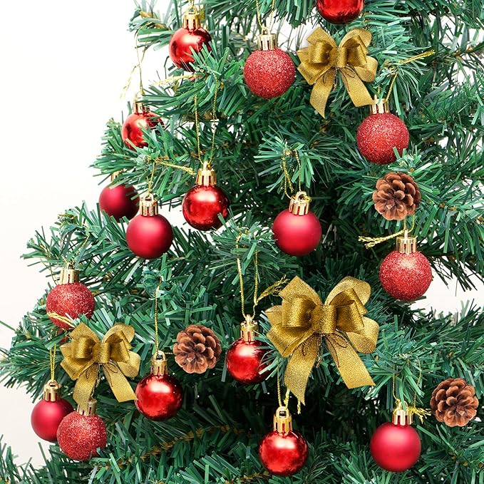 30ct Christmas Ball Ornaments, 1.18" Shatterproof Christmas Tree Decorations, Perfect Hanging Ball for Indoor/Outdoor Holiday Party Decor