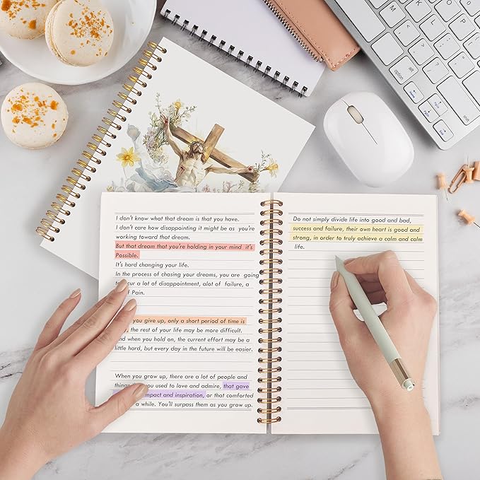 Qabliqo Christian Jesus Spiral Notebooks, Resurrection of Jesus Journals for Writing, Religious Christian Journal for Women Men, Faith Based Gifts Notebook for Note Taking, 5.5x8.3 Inch