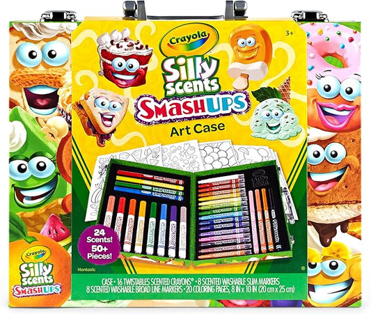 Crayola Silly Scents Mini Inspiration Art Case, Scented Crayons & Markers Set, Art Kit for Kids, Coloring Supplies, Travel Gifts for Kids, Ages 4+