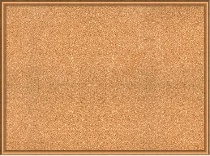 Amanti Art Natural Cork Board for Wall, 34x46 Vision Board with Bronze Frame, Oversize Corkboard Office Decor for Home Organization, Casual Corkboard Pinboard to Display Items for Home Organization