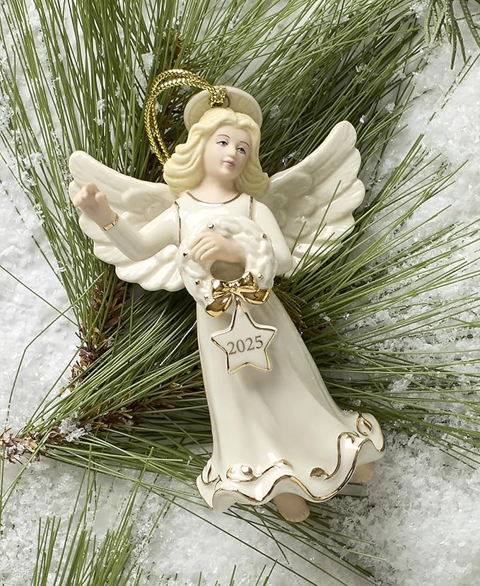 Lenox 897123 2025 Heavenly Angel Ornament, Christmas, Holiday Decorations