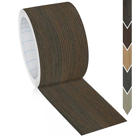 GSCIT Club Wood Grain Repair Tape, 2.4 inch X 50ft Self Adhesive Brown Walnut Grain Repair Patch for Tables, Chairs, Baseboards, Doors, Windows, Floors, Handicraft DIY.