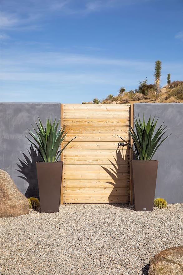 Veradek V-Resin Indoor/Outdoor Taper Planter, Set of 2 (30 inch, Espresso)