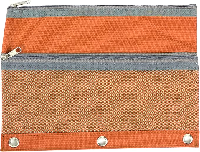 Pencil Case Pouch Bulk 100 Pack of School, Classroom, Teacher, Office Supplies | Pencil Bag Pouch for 3 Ring Binder with Mesh Pocket Window and Zipper | Binder Pencil Pouches for School, Office Budget