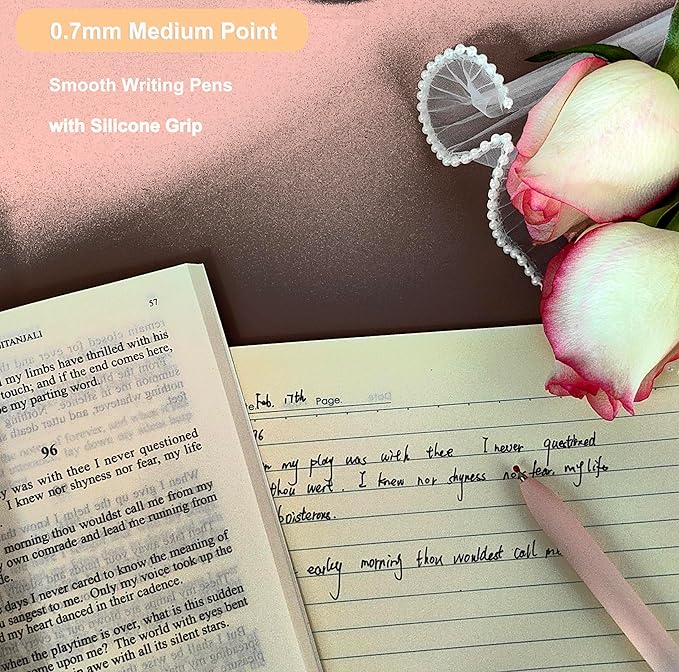 5pcs Gel Pens, Retractable Quick Dry Black Ink Pens Fine Point 0.7mm Premium Cute Rolling Ball Smooth Writing Pastel Aesthetic Pens Comfort Grip for School Office Supplies