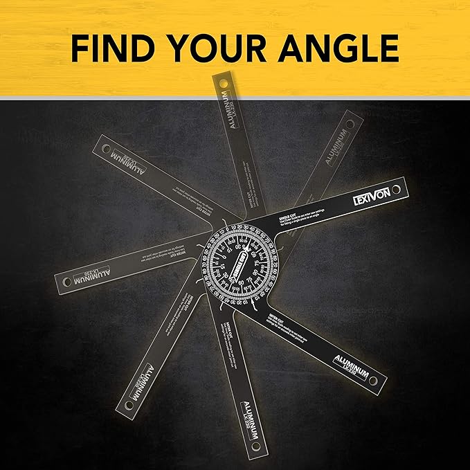 LEXIVON Aluminum Miter Saw Protractor | 7-Inch Rust Proof Angle Finder Featuring Precision Laser Engraved Scales (LX-230)