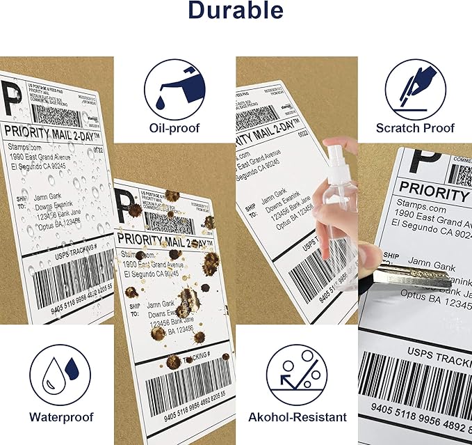 POLONO Genuine 4" x 6" Direct Thermal Shipping Label, Thermal Label (Pack of 1000), Perforated Fanfold Labels Compatible with POLONO PL80E, PL70E, PL60 Label Printer, BPA & BPS Free, Commercial Grade