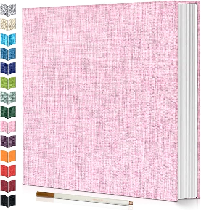 Photo Album Self Adhesive Scrapbook,60 Pages Large Photo Book for 4x6,5x7,8x10 Pictures,DIY Album for Baby Wedding Family Travel Birthday,with Metallic Pen and Scraper