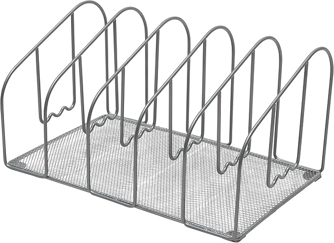 Deco Brothers File Sorter Organizer for Desk, 5 Sections, Silver