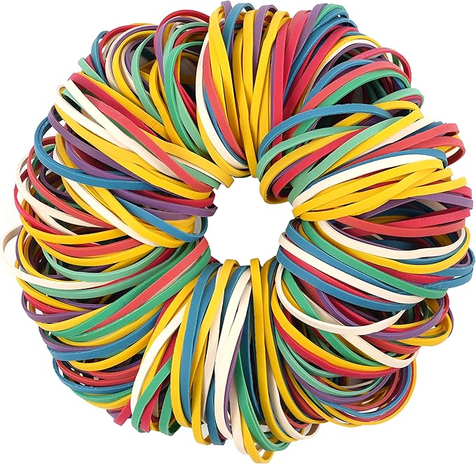 Rubber Bands 250pcs size #33 rubber band size 33 colors Elastic Band rubber Bands Blue green purple yellow white red for Office School Home Strong Loop Office Supplies