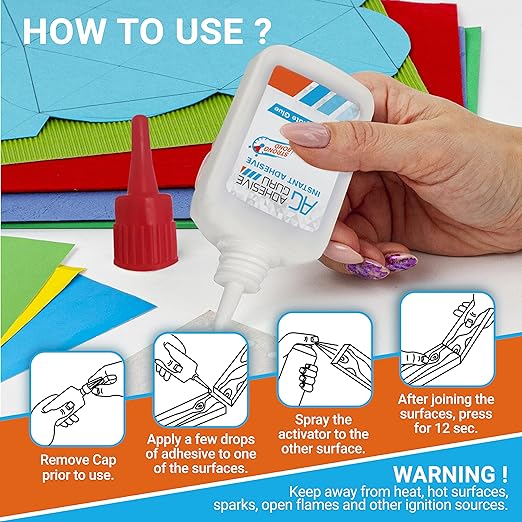 Adhesive Guru CA Glue with Activator - Woodworking Cyanoacrylate Glue (0.9 oz - 3.38 fl oz)