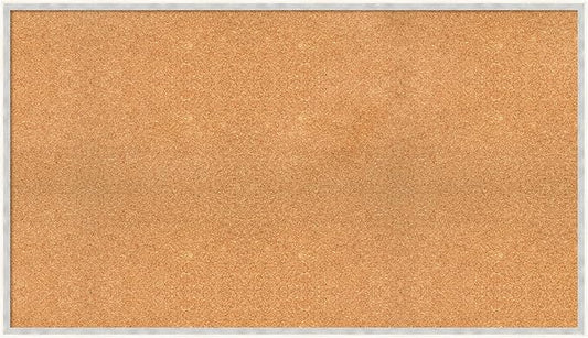 Amanti Art Natural Cork Board for Wall, 27x47 Vision Board with White Frame, Oversize Corkboard Office Decor for Home Organization, Modern Corkboard Pinboard to Display Items for Home Organization in