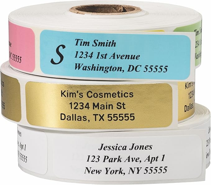 Return Address Labels - Roll of 500 Personalized Labels (White)