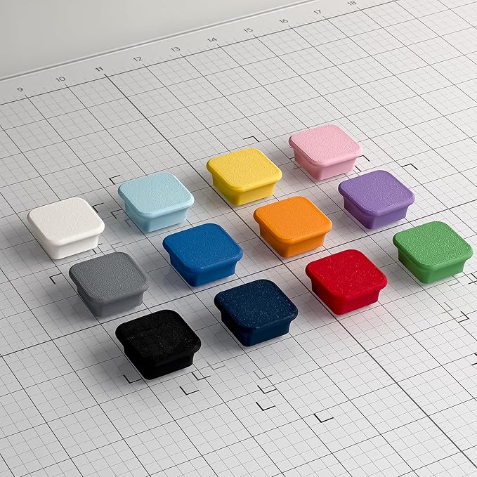 Glassboard Studio MiniBar Magnet - Strong Neodymium Rare Earth Magnets for Fridge, Whiteboard, Locker & Magnetic Glassboards - Crafting & Office Use - Strong Fridge Magnets (Tangerine Orange, 12)