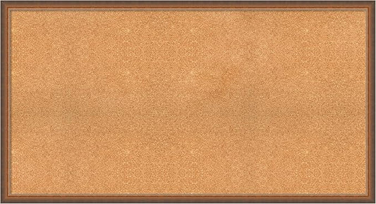 Amanti Art Natural Cork Board for Wall, 28x52 Vision Board with Bronze Frame, Oversize Corkboard Office Decor for Home Organization, Modern Corkboard Pinboard to Display Items for Home Organization