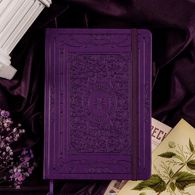 TIEFOSSI Bullet Dotted Journal Notebook, 160gsm 256 Numbered Thick Paper, A5 Hardcover Dotted Grid Diary for Women Men Work Writing, Bullet Dot Journaling, Drawing, 5.8 x 8.3 in