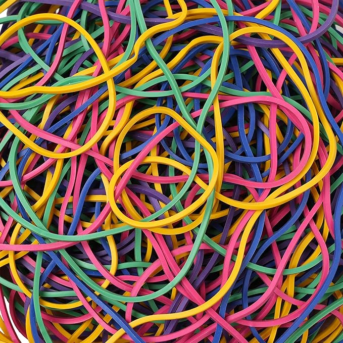 YOUOWO Rubber Bands Size #117A Multicolour 200g Strong Large Big Elastic Bands for Office Supplies Trash Cans File Folders Litter Box (7" x 1/16")