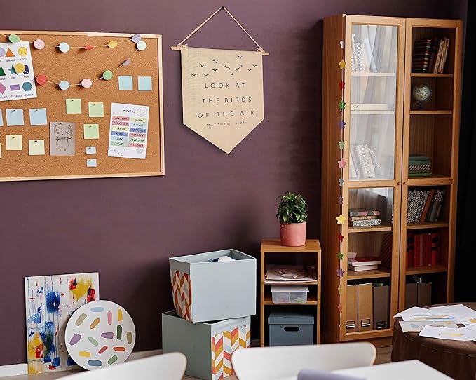 Bible Verse Wall Art-Minimal Christian Wall Decor-Bible Baptism Gift-Scripture Hanging Flag Art Decor-Banner Wall Sign Gift-Living Room Bedroom Home Decoration-Look at the Birds