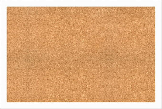 Amanti Art Natural Cork Board for Wall, 33x49 Vision Board with White Frame, Oversize Corkboard Office Decor for Home Organization, Casual Corkboard Pinboard to Display Items for Home Organization in