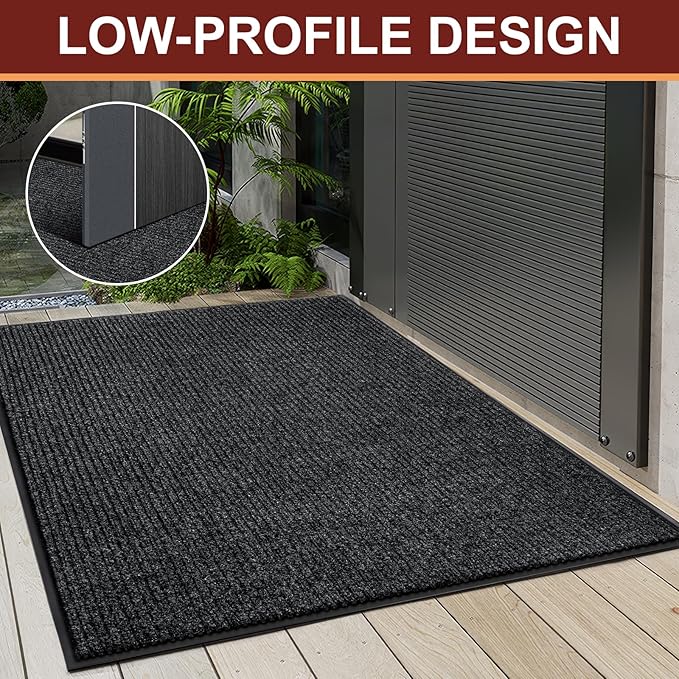 Vicwe Indoor Outdoor Door Mat, 2'x4' Heavy Duty Front Door Mat, Non-Slip Washable Doormats Entrance Mats, Dirt Resistant and Absorbent Doormat, Commercial Outdoor Entrance Floor Mat for Home Office