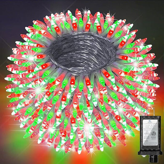 1500 LED 470FT Christmas Lights Outdoor, Christmas String Fairy Lights with Timer & Memory, Waterproof 12 Modes Dimmable Twinkle Tree Lights for Home Patio Wedding Party Yard Xmas Decor, Red & Green