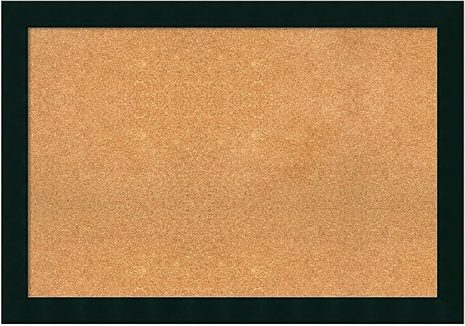 Amanti Art Natural Cork Board for Wall, 28x40 Vision Board with Black Wood Frame, Large Corkboard Office Decor for Home Organization, Modern Contemporary Corkboard Pinboard to display items for home