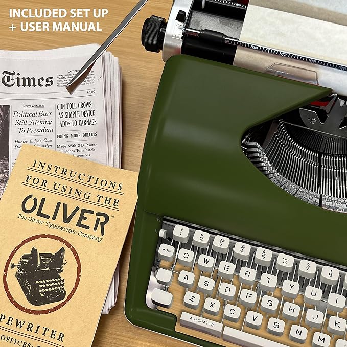 Timeless Manual Typewriter, Olive