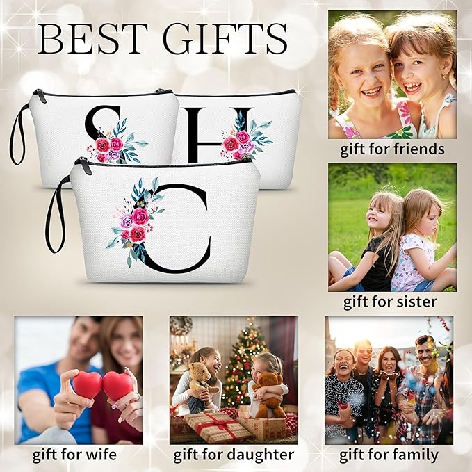 Friend Gifts for Women,Small Gifts for Women,Personalized Makeup Bag,Small Makeup Bag for Purse,Cosmetic Bag With Mirror,Bridesmaid Gifts,Birthday Gifts for Friends Female,(C)