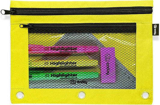 Enday Green Pencil Pouch For 3 Ring Binder, Zippered Binder Pencil Pouches, 3 Ring Pencil Pouch for Binder, Pencil Case for Binder, Large Pencil Bags for School, Home, and Office