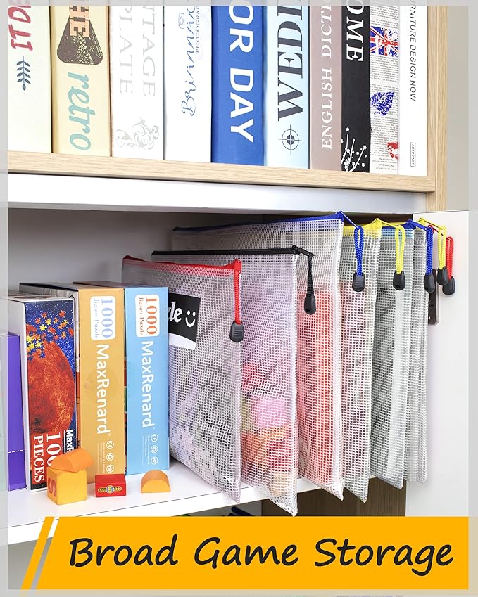 SUNEE Plastic Mesh Zipper Pouch 4.6x9.2 in (9 Colors, 18 Packs), Plastic Pencil Pouches, Multipurpose Travel Bags, for Office Supplies Bills Cosmetics Travel Accessories& Games Organizing Storage