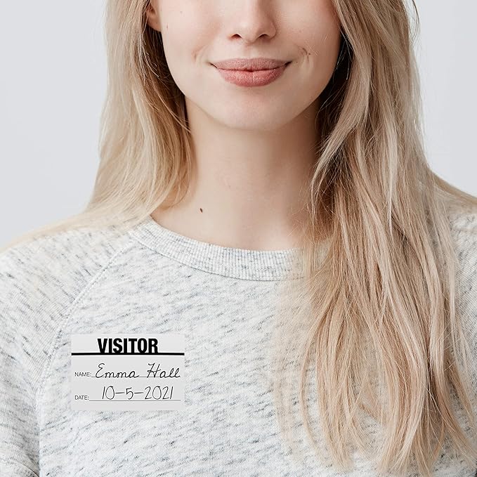 Black On White Visitor Pass / 500 Classic ID Labels/Safety Identification Badge Stickers / 2" x 3" Business Guest Pass Labels/Made in The USA