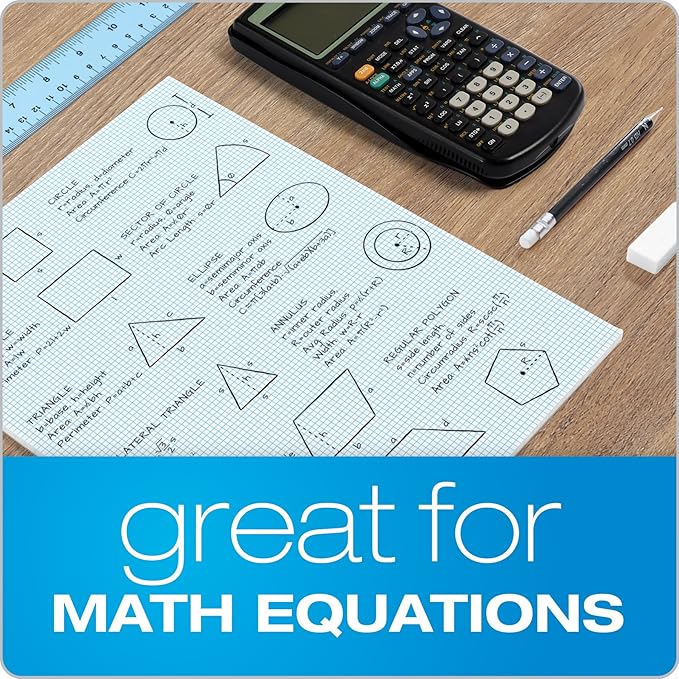 TOPS 33101 Quadrille Pads, 10 Squares/Inch, 8 1/2 x 11, White, 50 Sheets
