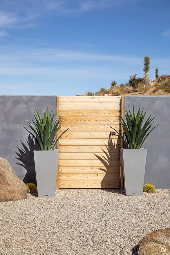 Veradek V-Resin Indoor/Outdoor Taper Planter, Set of 2 (30 inch, Grey)