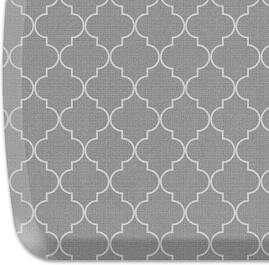 GelPro Elite Premier Anti-Fatigue Kitchen Comfort Floor Mat, 20x36", Trellis Classic Grey