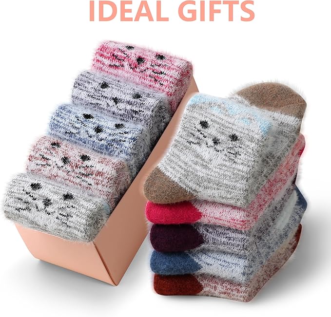 5 Pairs Fuzzy Soft Cozy Comfortable Socks for Women, Casual Sleep Comfy Socks, Perfect Warm Winter Gifts for Women