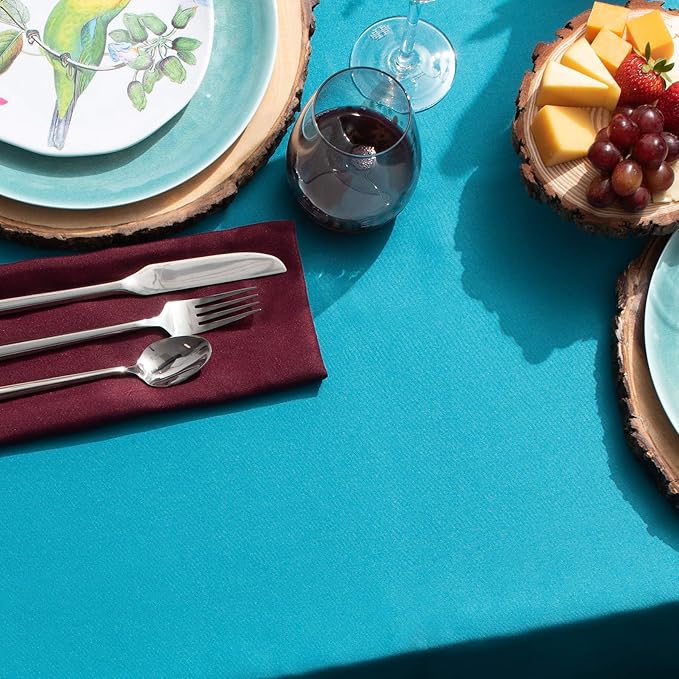 Gee Di Moda Rectangle Tablecloth - 60 x 126 Inch Caribbean Table Cloth for 8 Foot Rectangle Table - Heavy Duty Washable Fabric - for 8 Ft Buffet Table, Holiday Party, Dinner, Wedding & Baby Shower