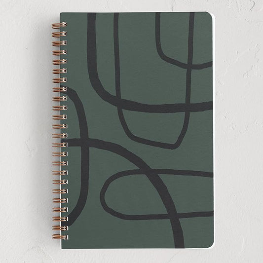 Minted Find Your Own Way Notebook, Writing Journal for Notes & Journaling, Durable Acrylic Free Cover, Abstract Modern Art Design, Spiral Bound Journal Notebook with 80 Lined Pages, 5.5" x 8.5"