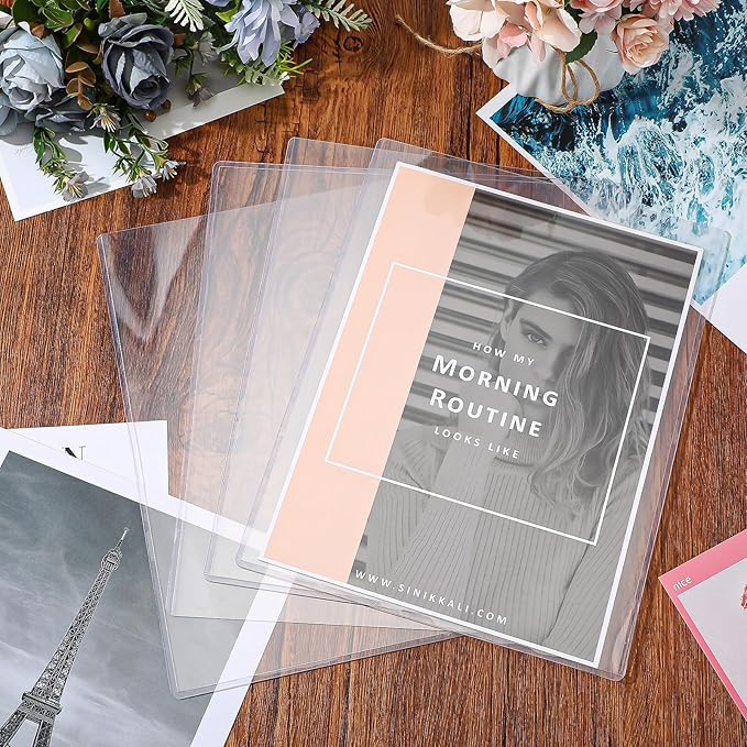 24 Pack Hard Plastic Sheet Protectors, 8.5 x 11 Inch Poster Protector & Document Protectors, Magazine Protector Sleeves for Photos, Prints, Menus, Document Sleeves 8.5 x 11