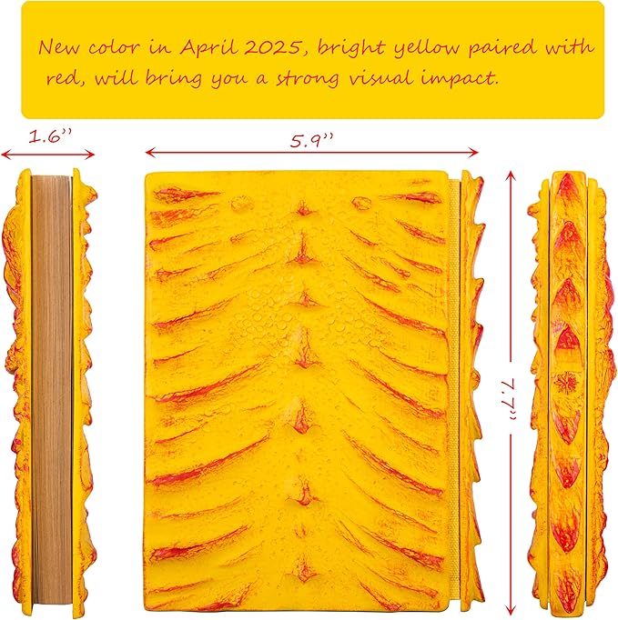 3D Dragon Eye Embossed Journal,Resin Engraving Notebook,Dnd notebook for Dragon Lovers ，Blank Paper,Hardcover Travel Notepad for Writing,Sketchbook,Collection,Gift,Decoration A4 and A5 Size (A5-Yellow)