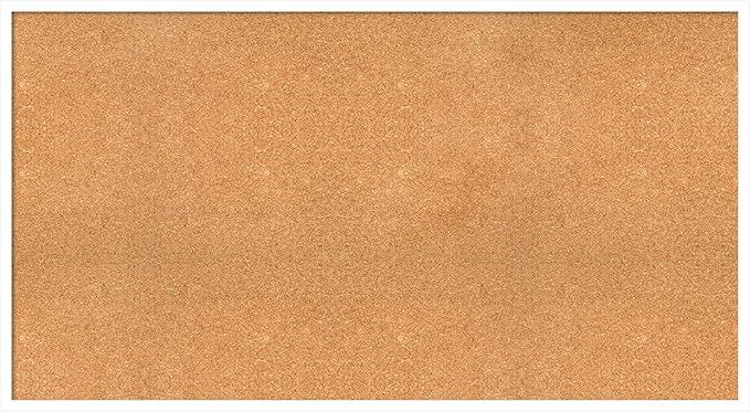 Amanti Art Natural Cork Board for Wall, 29x53 Vision Board with White Frame, Oversize Corkboard Office Decor for Home Organization, Modern Corkboard Pinboard to Display Items for Home Organization in